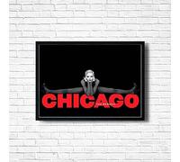 Chicago Poster Print, Musical Print, A4 A3 West End Broadway Theatre Show, Wall Art Deco Special Canvas West End Print, London theatre art frame options (A4 Framed (Black))