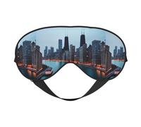 Chicago Print Sleep Mask, Soft Breathable Eye Cover for Travel, Shift Work & Meditation