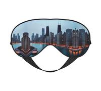 Chicago Print Soft Eye Mask - Comfortable Sleep, Elastic Nighttime Shade, Eye Covers for Travel, Meditation