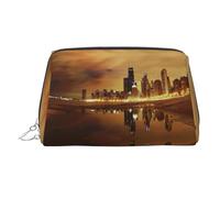 Chicago Printed Travel Toiletry Bag, Portable Storage Pouch with Three Interior Slots for Accessories
