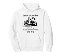 Chicago Railroad Fair 1848 1948 Vintage Train Design Pullover Hoodie