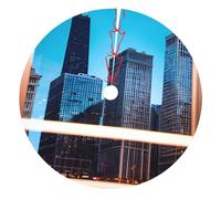 Chicago Reflect Print Christmas Tree Skirt For Xmas Mat Base Cover Holiday Decor Seasonal Celebrations