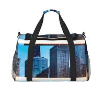 Chicago Reflect Print Stylish Foldable Carry On Tote with Waterproof Zipper for Weekend Getaways Bag