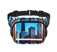 Chicago Reflect Zipper Fanny Pack, Crossbody Bags with Adjustable Strap for Jogging, Cycling