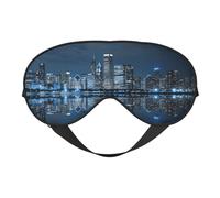 Chicago Reflected Double Sided Sleep Mask, Adjustable Blackout, Silk-Like Eye Mask for Sleeping,Travel, Soft, Breathable, Lightweight Comfortable Blindfold