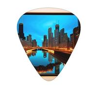 Chicago Reflected Exceptional Guitar Pick – Single-Side Full-Print, Abs Material Plectrum – Diverse Thickness For Varied Music Experience – Ideal For Guitars And Ukuleles,Guitar Pick,