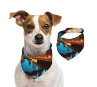 Chicago Reflected Print Christmas Pet Scarf Wear Gift Accessory For Holiday Special Parties Occasions
