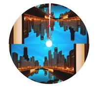 Chicago Reflected Print Christmas Tree Skirt Holiday Living Room Decor Xmas Mat For Celebrations New Year