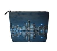 Chicago Reflected Print Makeup Bag Travel Toiletry Bag,Travel Makeup Bag,Portable Women Makeup Organizer Case