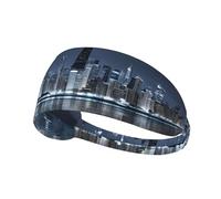 Chicago Reflected Print Sports Headbands For Men Women, Moisture Wicking Sweat Band Elastic Wide Hair Bands,For Running, Cycling,Gym Exercise