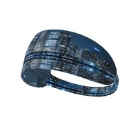 Chicago Reflected Print Sports Headbands For Men Women, Moisture Wicking Sweat Band Elastic Wide Hair Bands,For Running, Cycling, Basketball, Gym Exercise, Football