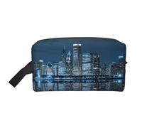 Chicago Reflected Print Travel Toiletry Bag, Spacious Capacity Cosmetic Bag for Women Toiletry Bag for Men