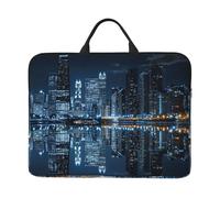 Chicago Reflected Printed Laptop Sleeve 14 inch Protective Case, Waterproof Computer Case Bag with Handle for Men and Women