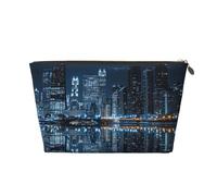 Chicago Reflected Printed Travel Cosmetic Bags with Gold Zipper Makeup Organizer Cosmetic Case Toiletry Bag for Women Mom Girls