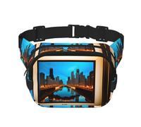 Chicago Reflected Zipper Fanny Pack, Crossbody Bags with Adjustable Strap for Jogging, Cycling
