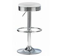 Chicago Retro American Diner Style Kitchen Breakfast Bar Stool White Seat Height Adjustable