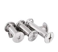 Chicago Screws 100sets M3 M4 304 Stainless Steel Binding Chicago Screw Leather Bag Photo Album Books(10mm(L),OD 5mm (M4))