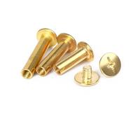 Chicago Screws 200pcs Golden Silver Carbon Steel Leather Bag Belt Photo Scrapbook Album Book Post Binding Rivet Chicago Stud Screws(Golden,M5x5mm)