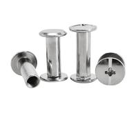 Chicago Screws 2box Brass Carbon/Stainless Steel Bookbinding Screw Leather Working Belt Wallet Photos DIY(30Pcs Stainless OD5)
