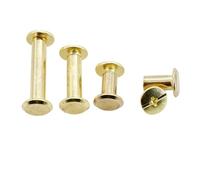Chicago Screws 2box Brass Carbon/Stainless Steel Bookbinding Screw Leather Working Belt Wallet Photos DIY(90Pcs Brass OD5)