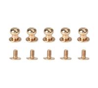 Chicago Screws for Leather Rivets 100 Sets Metal Round Knob Rivets 4-8mm for Leather Crafts DIY Button Studs(Gloden,Round Head 6mm)