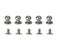 Chicago Screws for Leather Rivets 100 Sets Metal Round Knob Rivets 4-8mm for Leather Crafts DIY Button Studs(Ancient Silver,Round Head 5mm)