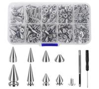 Chicago Screws for Leather Rivets 359Pcs Punk Spikes & Studs Kit 8 Sizes Wear-Resistant Cone Studs for Clothing