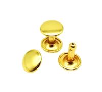Chicago Screws for Leather Rivets 400Pcs Metal Double Cap Rivets 6/8/10mm for Leather Belt Wallet Bag Shoe Repair(Golden no Tools,10x10mm)