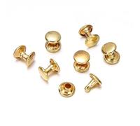 Chicago Screws for Leather Rivets 600Pcs Double Rivet Studs 5-9mm for Leathercraft, Belt, Bag & DIY Shoes(Gold,9X9mm)