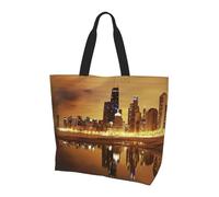 Chicago Shoulder Bag,Large Capacity Reusable Grocery Shopping Bag,Women'S Ultra-Light Handbag Tote Travel