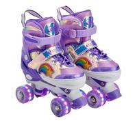 Chicago Skates Glitzy Kids Roller Skates Rainbow- Adjustable Roller Skates Girls Boys, Light-Up Wheels, Durable Beginner Quad Skates, Front Stopper, Comfortable, Smooth Rolling, Indoor Outdoor,Age 3+