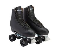 Chicago Skates Men's Premium Leather Lined Rink Roller Skate - Classic Black Quad Skates - Size 6