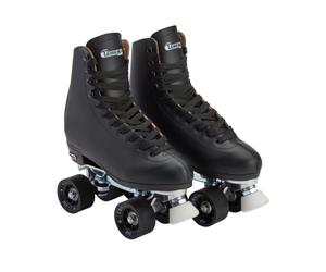 Chicago Skates Men's Premium Leather Lined Rink Roller Skate - Classic Black Quad Skates - Size 6