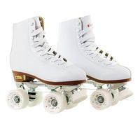 Chicago Skates Women's and Girl's Premium Leather Lined Rink Roller Skate - Classic White Quad Skates