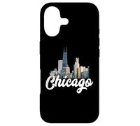 Chicago Skyline Architecture Retro Deep Dish Pizza River Case for iPhone 17
