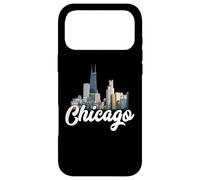 Chicago Skyline Architecture Retro Deep Dish Pizza River Case for iPhone 17 Pro Max