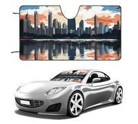 Chicago Skyline Car Windshield Sun Shade Keep Car Interior Cool 51"x28" Folding Front Window Sun Shade, Heat Shield for SUV, Truck, Blocks UV