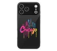 Chicago Skyline Cell Phone Case Compatible with iPhone 17/17 Air/17 Pro/17 Pro Max Glass Back Protective Shell