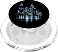 Chicago Skyline City Night Cityscape Downtown Souvenir PopSockets PopGrip for MagSafe