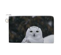 Chicago Skyline Coin Purse Canvas Change Pouch with Zipper Small Cosmetic Organizer Bag Women Wallet for Car Keys, Credit Cards, Cash, Lipstick, Snow Owl, One Size