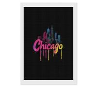 Chicago Skyline Diamond DIY Painting Kits Square Full Drill Digital Art Craft for Home Office Wall Decor 8"x12"