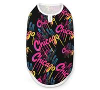 Chicago Skyline Dog Shirts Summer Pet Clothes Comfort T-Shirts Vest Sleeveless Tank Top for Cats Dogs 2XL