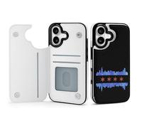 Chicago Skyline Flag Phone Case Compatible with iPhone 17/17 Air/17 Pro/17 Pro Max Flip Protective Cover with Card Holder