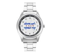 Chicago Skyline Flag Wrist Watches Unisex Metal Watch Band Business Watch Analog Watches