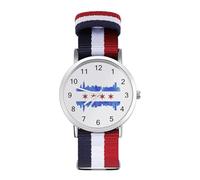 Chicago Skyline Flag Wrist Watches with Scale for Men Women Casual Braided Strap Easy Reader for Work Workout