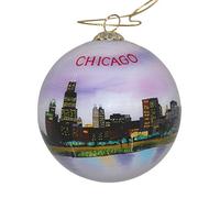Chicago Skyline Glass Ornament