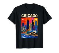 Chicago Skyline Illinois Cityscape Travel Souvenir T-Shirt