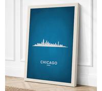 Chicago Skyline Modern Canvas Wall Art Print 30x20 Inch (76 x 51 cm)