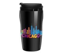 Chicago Skyline Portable Coffee Cups Insulated Mug Water Tumbler with Lid Sealed for Hot Cold Drinks 250ml