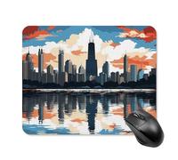 Chicago Skyline Square Mouse Pad Portable Computer Mousepad with Non-Slip Rubber Base 20 * 25cm Ultra-Thin Gaming Mouse Mat for Computer Laptop Office Desk Accessories
